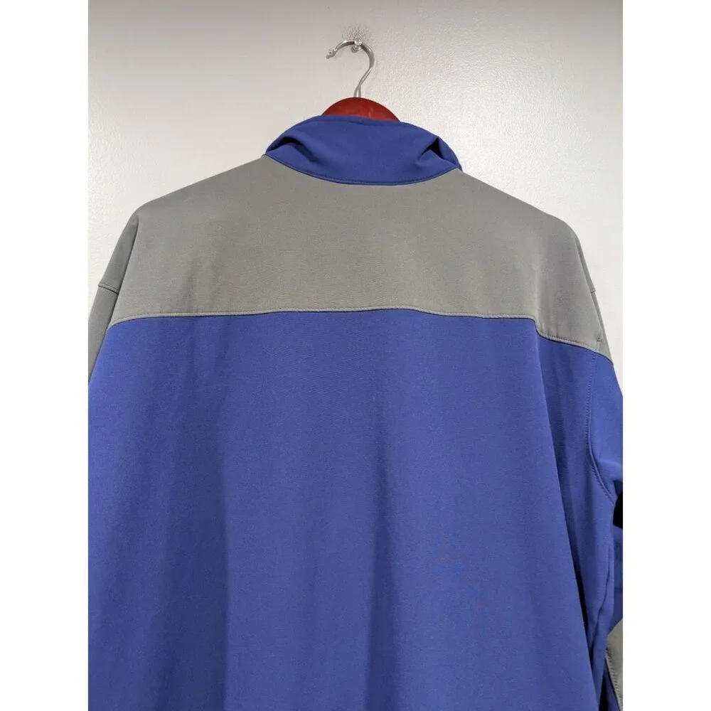 Columbia Mens Jacket Softshell Omni Shield Full Zip Gray Blue Red Outdoor Sz L